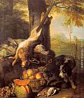 Alexandre-Francois Desportes Still Life with Dead Hare and Fruit painting